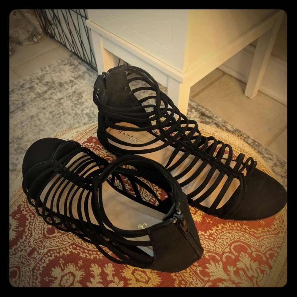Black gladiator sandals